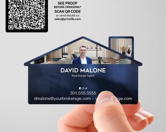 Die-Cut House Shaped Business Cards made for Coldwell Banker Agents