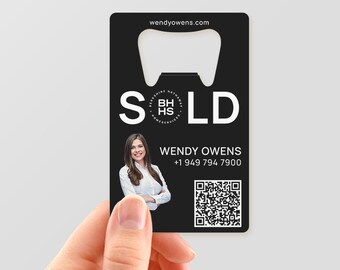 Custom Metal Bottle Opener: Full Color Photo Print, Realtor Gift
