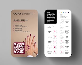 Color Street Business Cards: 10 USA-Made Vertical Designs