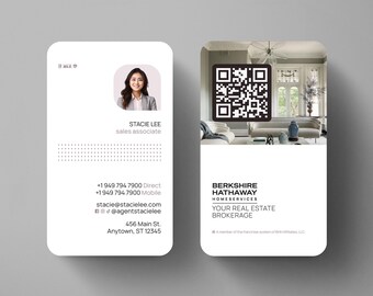 Modern Vertical Berkshire Hathaway Business Cards: Custom Design
