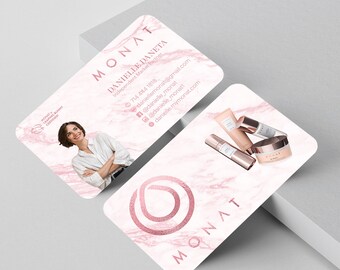 Rose Gold Marble Business Cards: 16pt Gloss or Matte