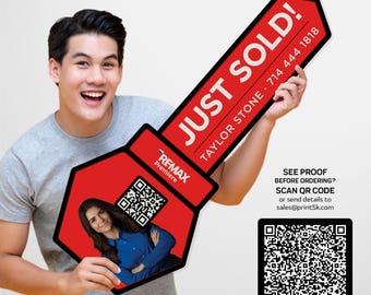 RE/MAX Agent Giant Key Prop: Social Media Marketing, Waterproof Coroplast