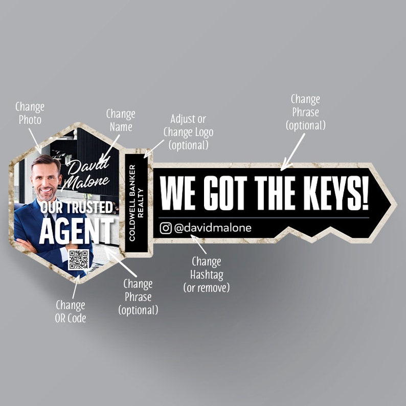 Coldwell Banker Agent Social Media Giant Key Prop High Quality Weather Proof Material More design options visit AgentMotif.com image 3
