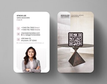Modern Vertical Business Card Design: Full Color, Photo Retouching