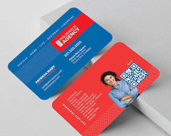 Custom Insurance Agency Business Cards: Glossy or Matte, USA Made