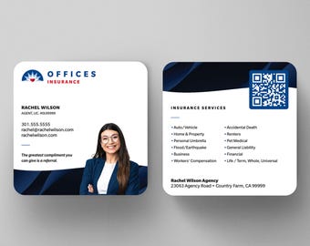 Farmers Insurance Modern Square Business Cards