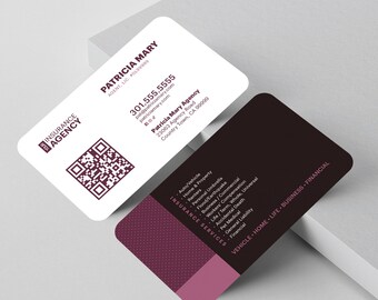 Customizable Insurance Agency Business Card Design: Print or Digital