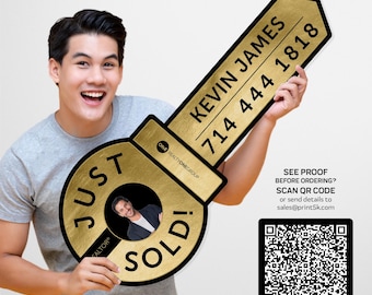 Realty ONE Group Social Media Prop: Giant Key Sign, Photo/Logo, Custom Printed