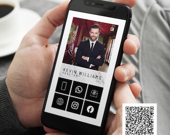 Keller Williams Digital Business Card: Canva Template (Digital Download)