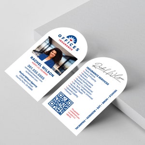 Farmers Insurance Business Cards: Half Circle Design, Custom Print Ready PDF
