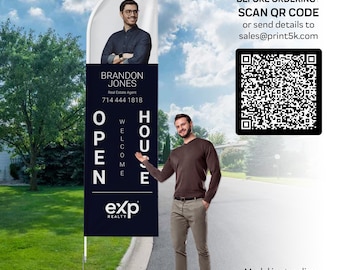 eXp Realty Feather Flag: 12ft Polyester Real Estate Event Sign
