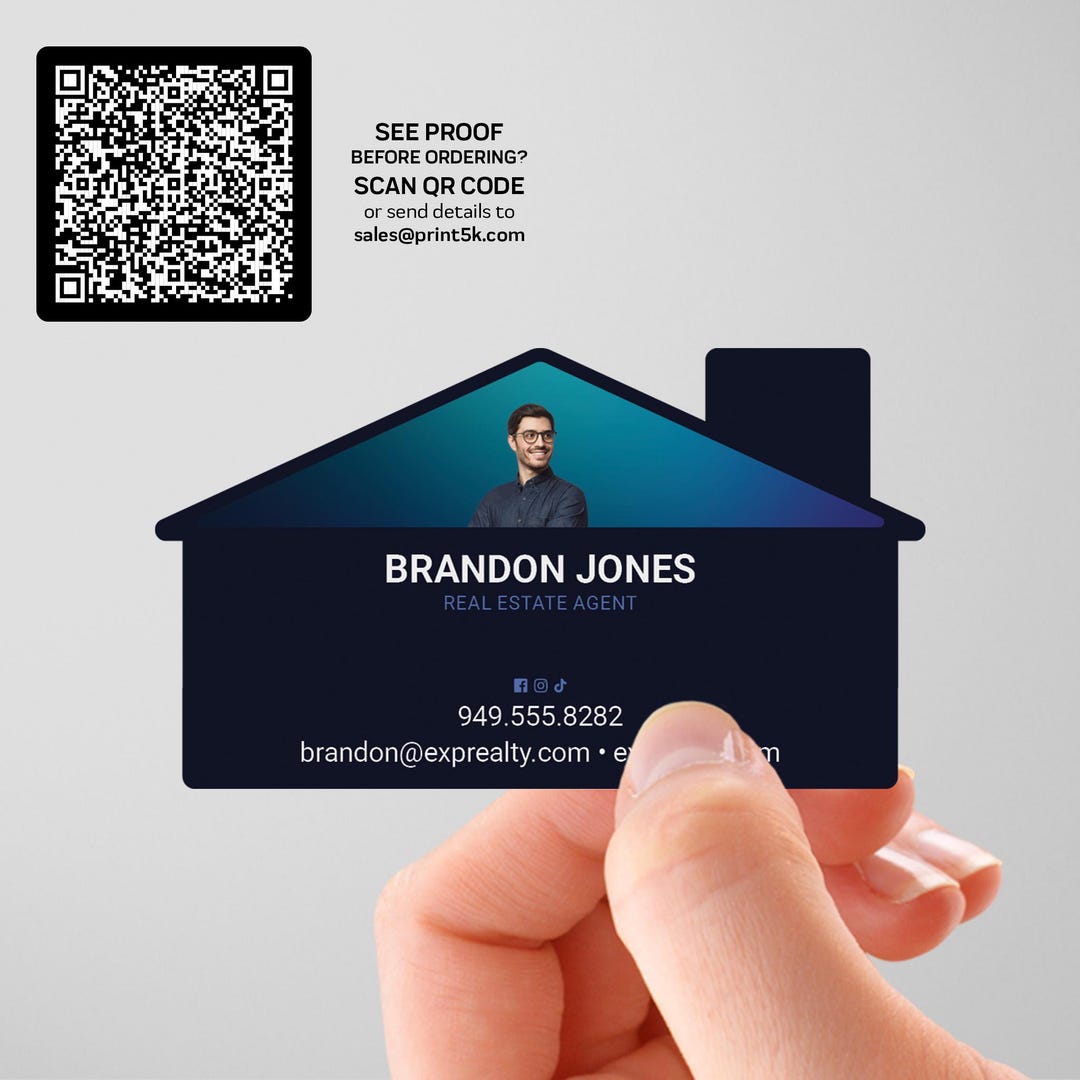 EXP Realty Die-cut House Shaped Business Cards: Custom Real Estate ...
