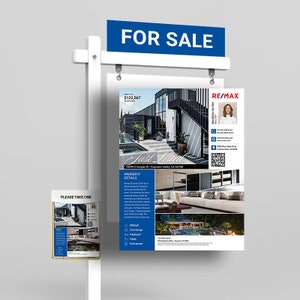 ¡Diseño de folleto de listado de RE/MAX! ¡Hecho en Canva! ¡Lista para descargar! ¡10 diseños diferentes disponibles en nuestro sitio web, AgentMotif.com!