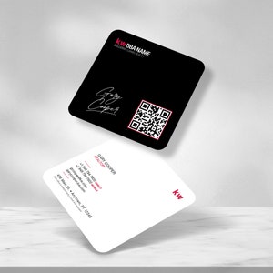 Keller Williams Square Business Cards with Rounded Corners. Probably The Best Real Estate Business Cards Lower Prices at AgentMotif.com 003