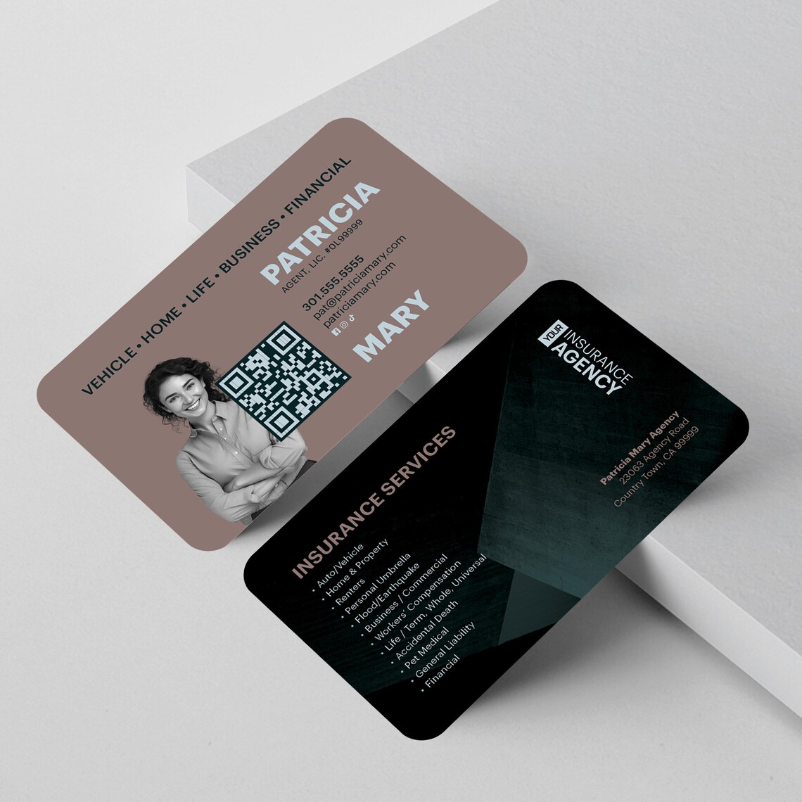 Custom Insurance Agency Business Cards: Glossy or Matte, USA Made - Etsy