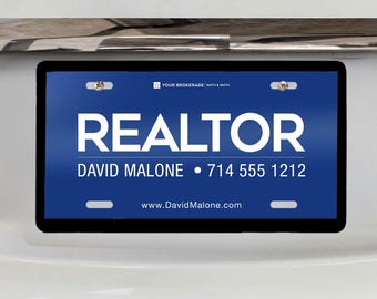 Customizable Real Estate License Plate: Coldwell Banker Agent Gift
