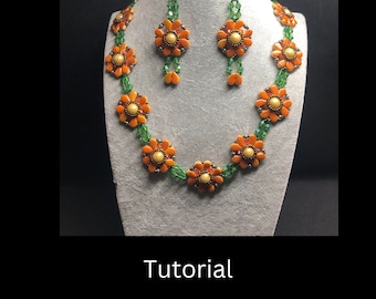 Tutorial for Seed Bead Marigold Necklace and Earring set