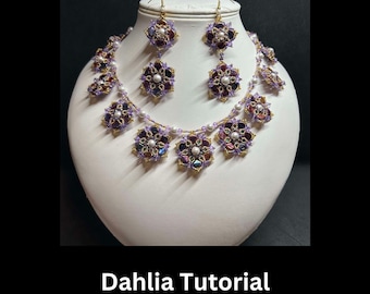 Dahlia Seed Bead Tutorial for  Handmade Necklace and Earrings