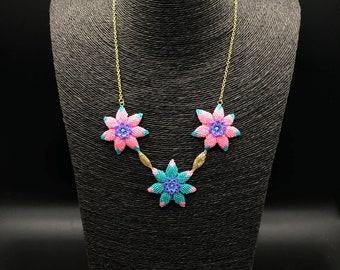 Funky Flowers Handmade Necklace