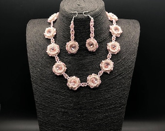 Spring Blossoms Crystal Necklace set