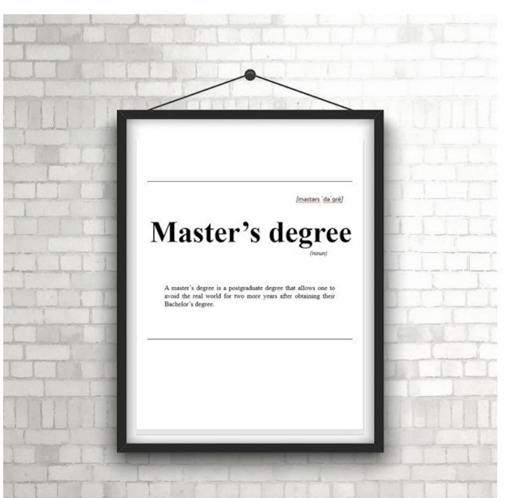 Master's Degree Definition Graduate Student Etsy