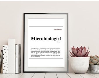 Microbiologist gift scientist definition digital printable