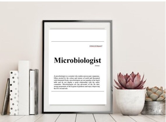 Microbiologist gift scientist definition digital printable