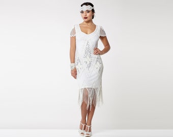 white flapper dress costume