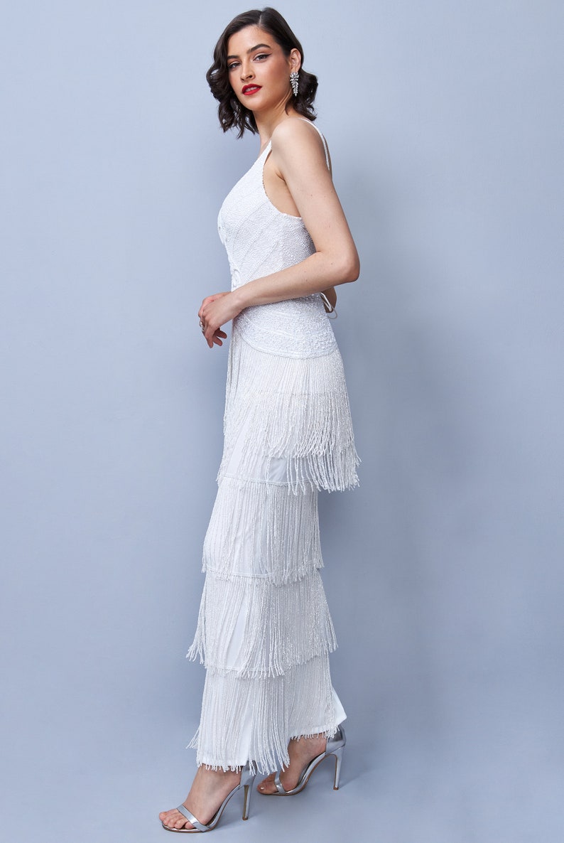 Size US8 Limited Edition Bridal Wedding Reception Fringe 1920s Vintage ...