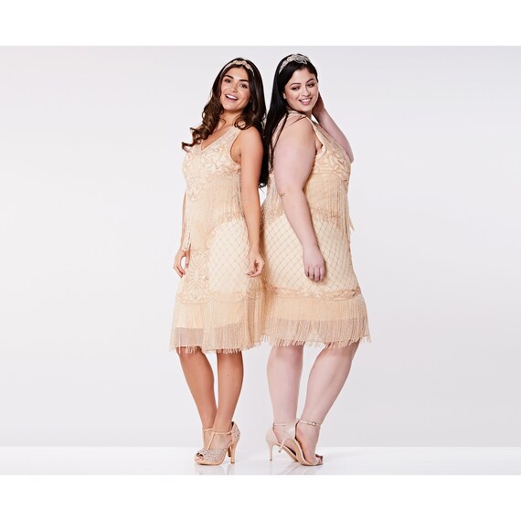 blush flapper dress