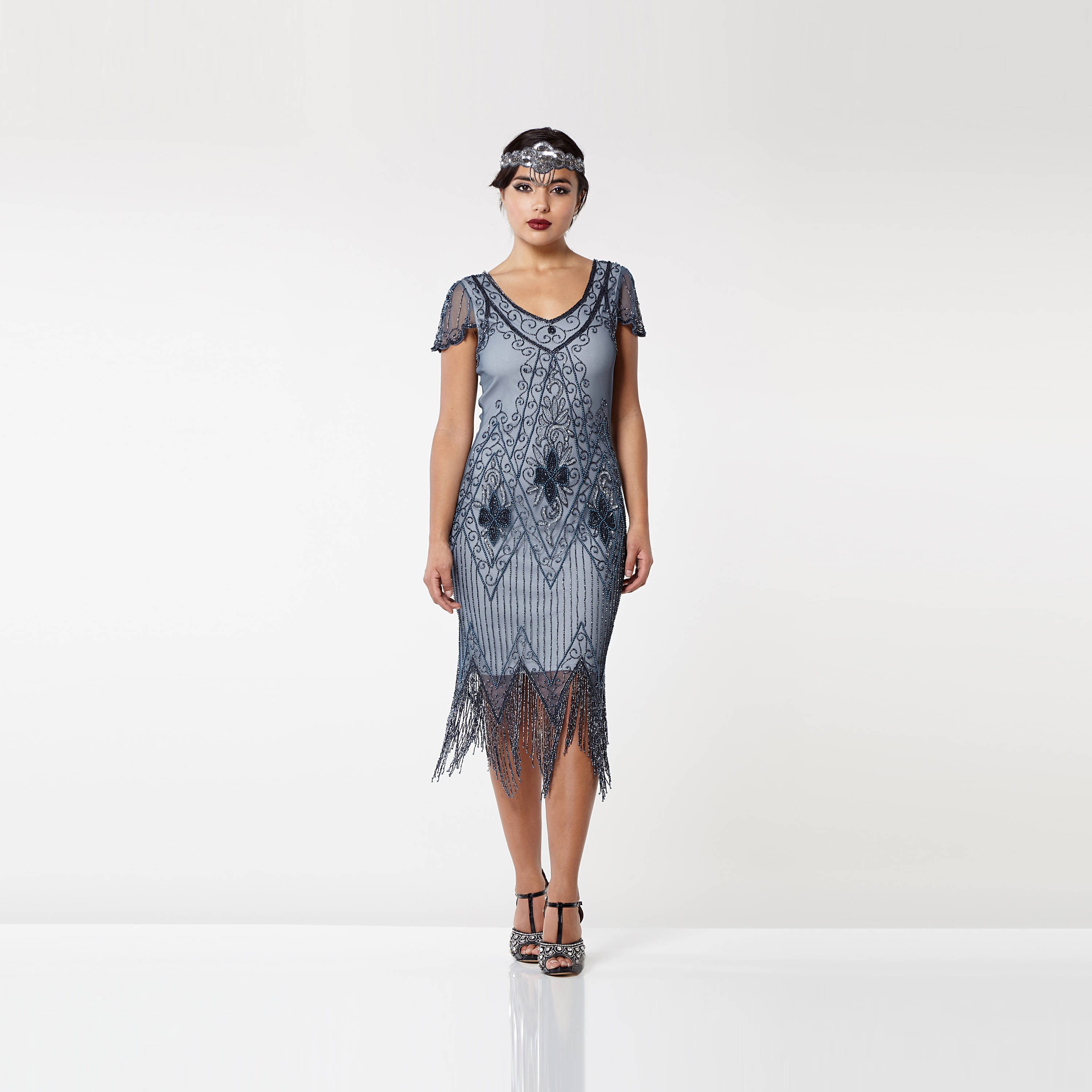 grey flapper dress