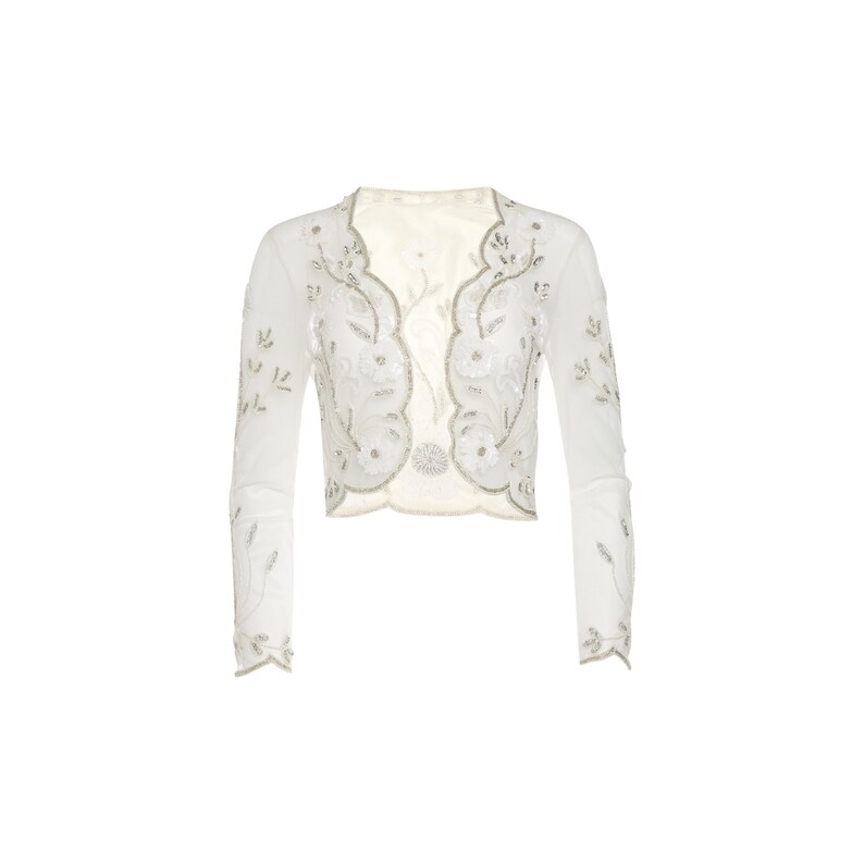 white bolero jacket plus size