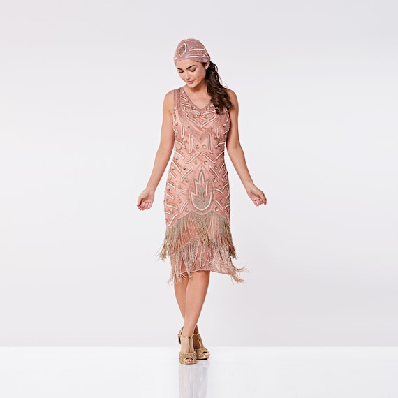 rose gold gatsby dress