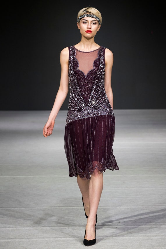 burgundy gatsby dress