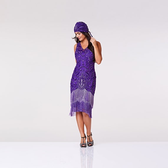 1920's purple flapper dress