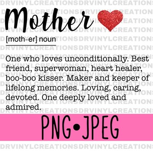 Mother Definition Digital Télécharger Mothers Day PNG Design