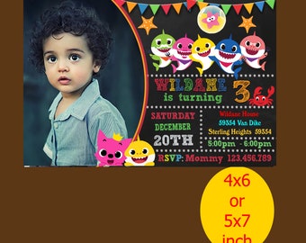 baby shark invitation etsy
