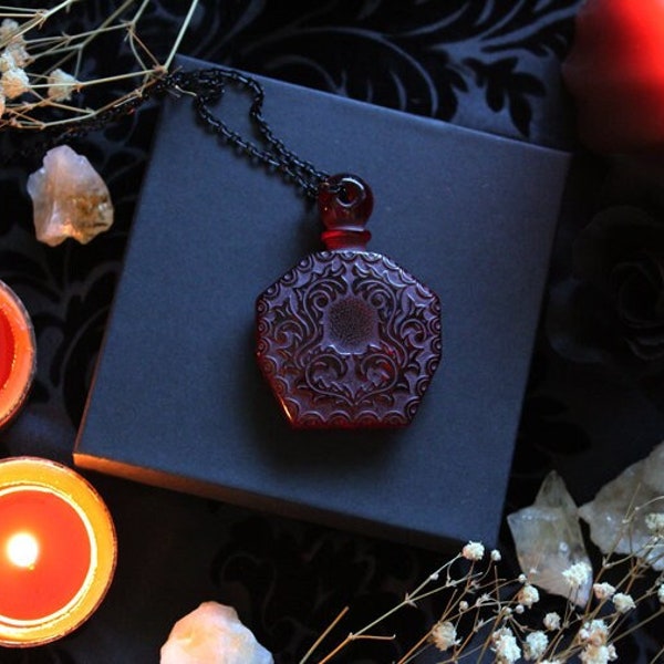 Secret Bottle - necklace, gothic, gothic jewelry, vintage, witchy, witch jewelry, vintage jewelry