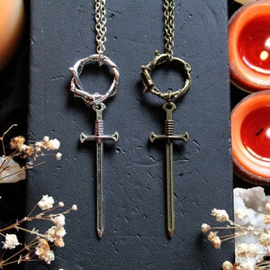 Sin in my Heart sword necklace- alternative, alternative jewelry, witch jewelry, gothic necklace gothic jewelry, sword necklace