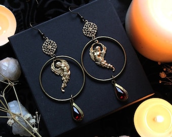 Garden of Desire- gothic earrings, gothic jewelry, Angel jewelry, alternative earrings, witchy jewelry, victorian gothic, occult jewelry