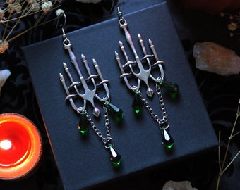 THE ORIGINAL Absinthe Drinking Chandelier Earrings - gothic earrings, dangle earrings, witchy, gothic, vampire, alternative