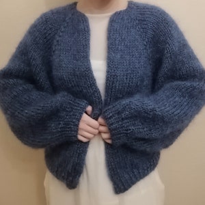 モヘアカーディガン ニットモヘアセーター レディース オーバーサイズ チャンキーカーディガン ふわふわ オープンフロントジャケット ボンバー 着心地良い ふわふわコート
