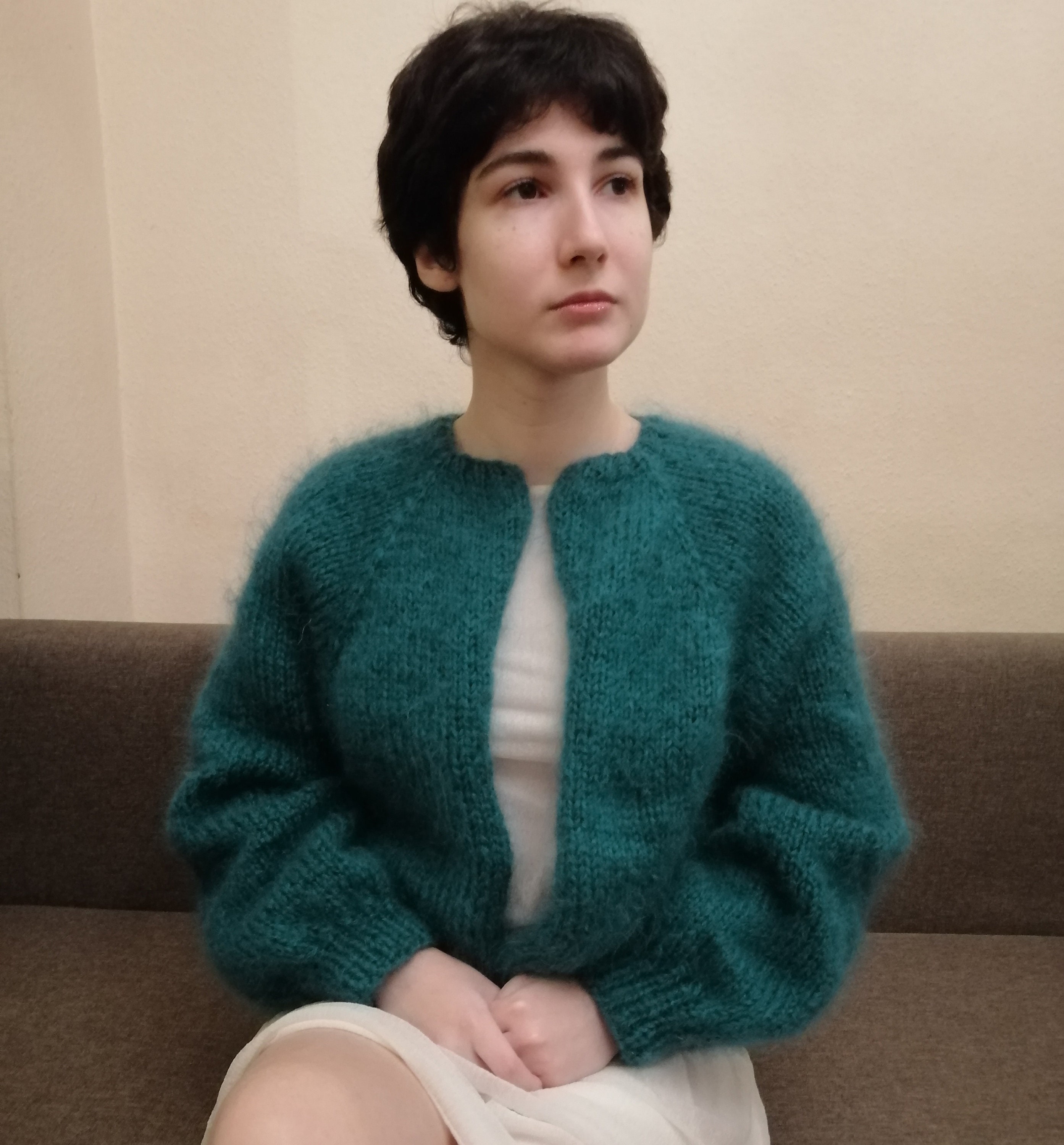 FREE SIZE【驚きの値段】Knuth Marf volume mohair cardigan green ロングコート レディース