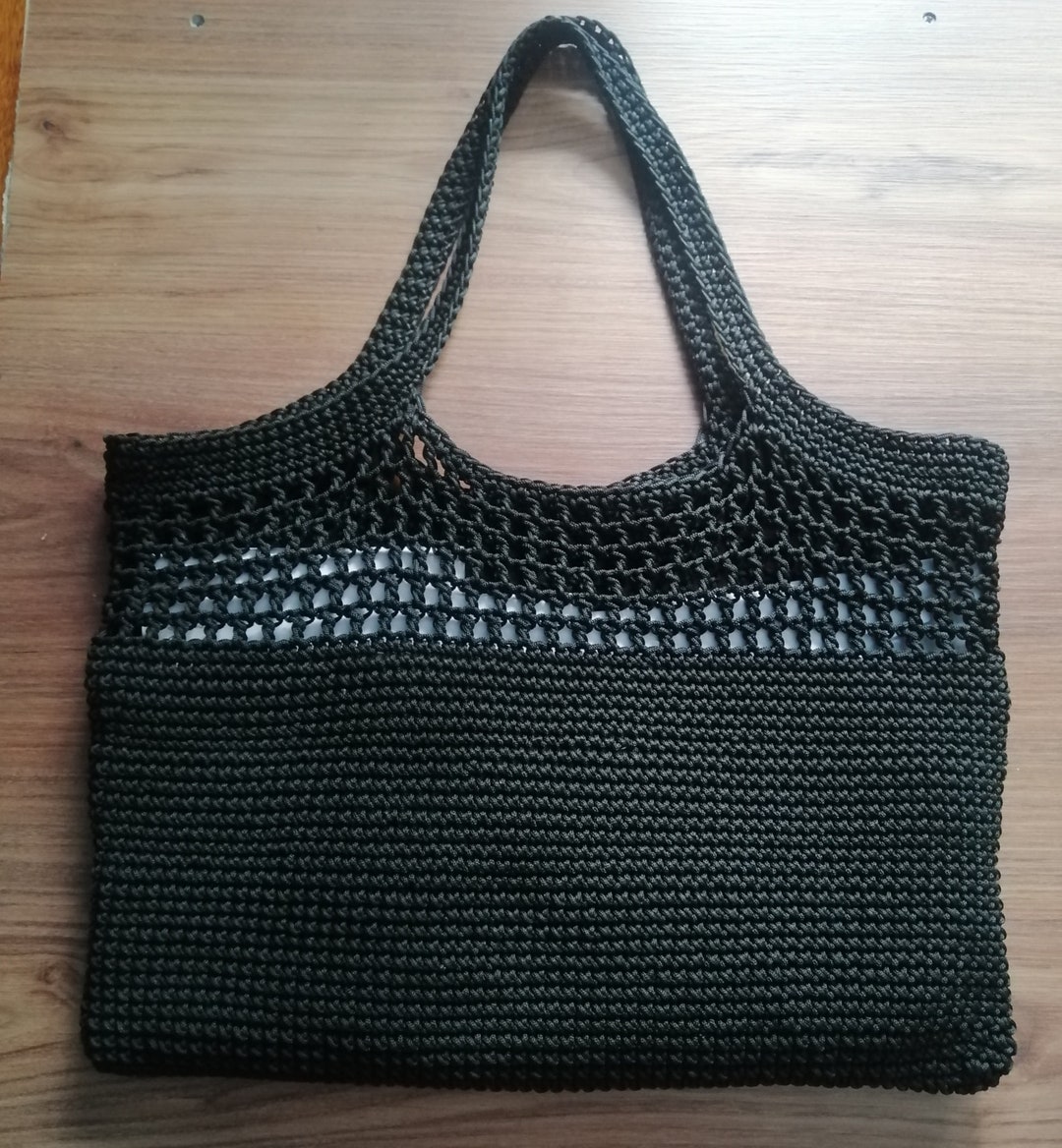Pintine Black Crochet Bag