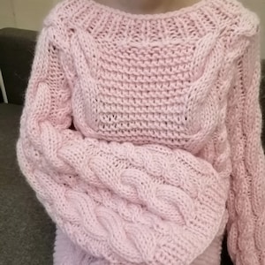 Pink Knit Sweater Chunky Knit Sweater Oversized Knit Sweater - Etsy