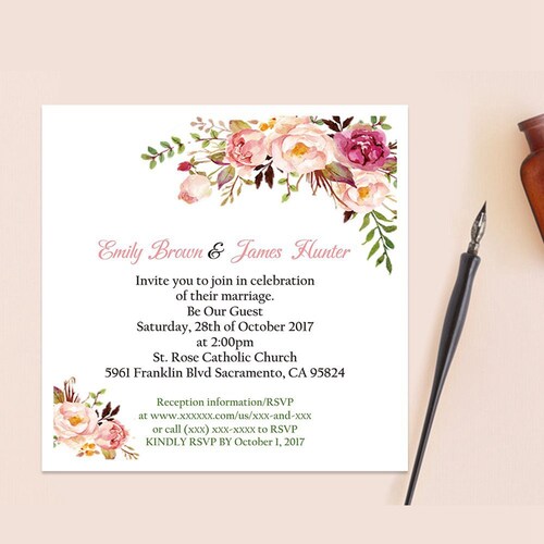 Square orders Gold Bowknot Hollow Wedding Invitations Cards 50 pieces