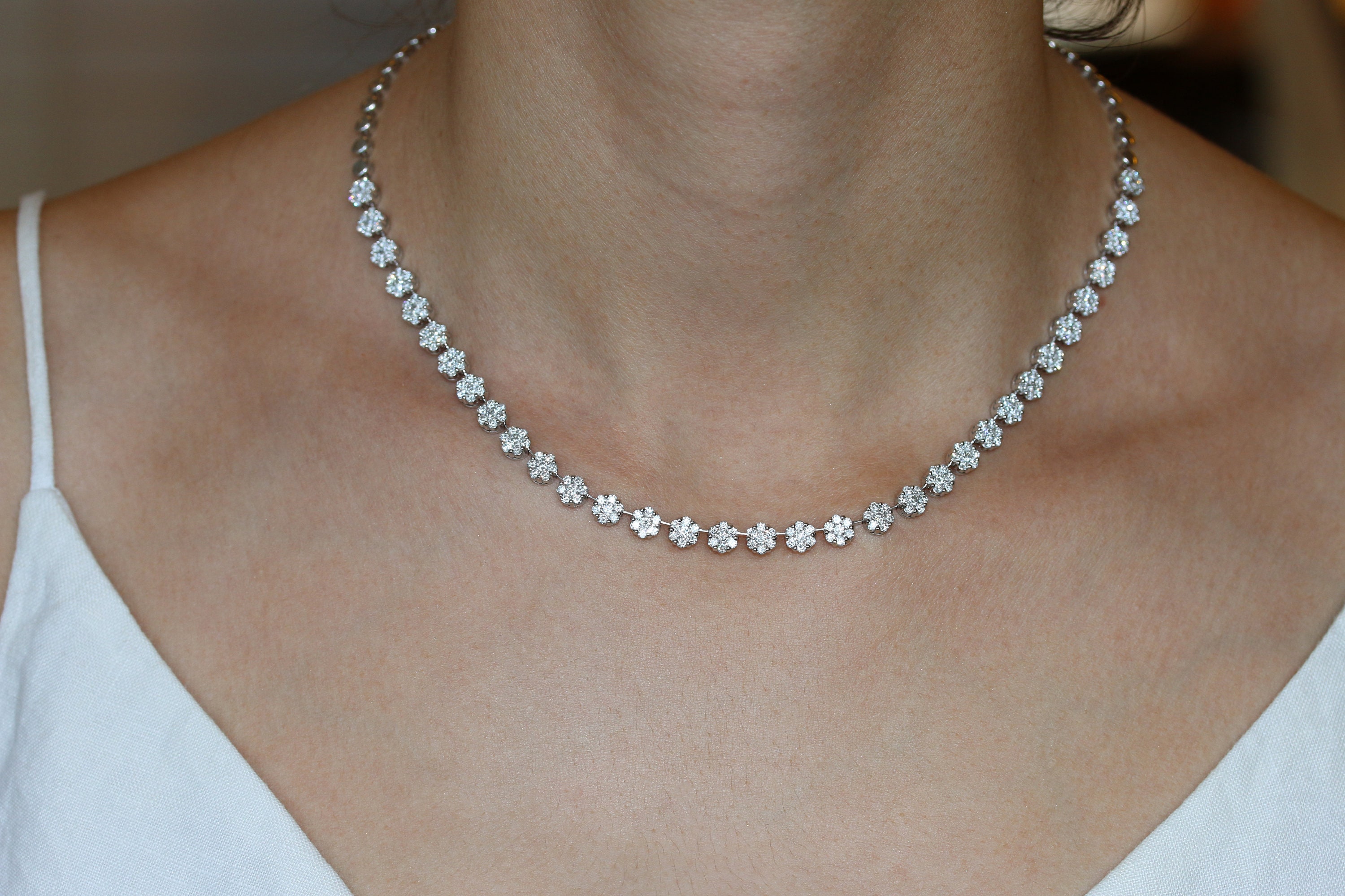 Diamond Tennis Necklace Diamond Necklace For Women Tennis | Etsy