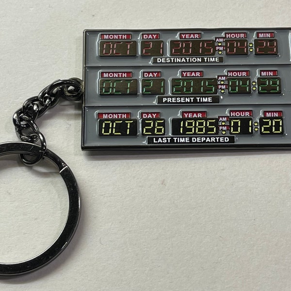 Back to the future time circuits keychain key ring