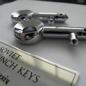 Cold War doomsday soviet icbm launch keys & metal plaque