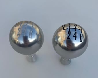 Aluminio con números plateados o negros 6 velocidades + R Perilla manual Palanca de cambios